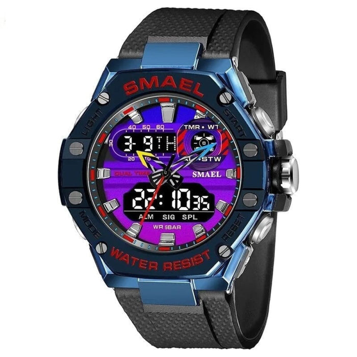 Sport Dual Time Watch for Men Led Light 8066 Military s