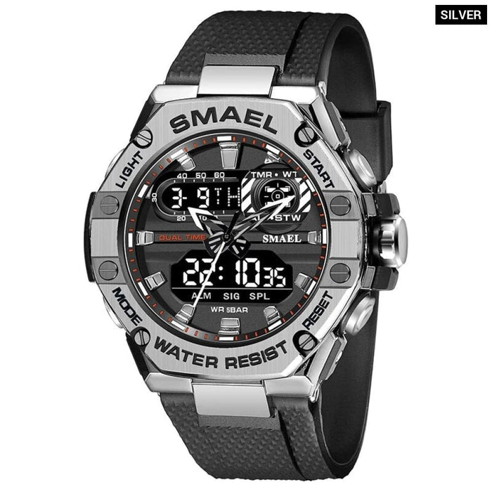Sport Dual Time Watch for Men Led Light 8066 Military s