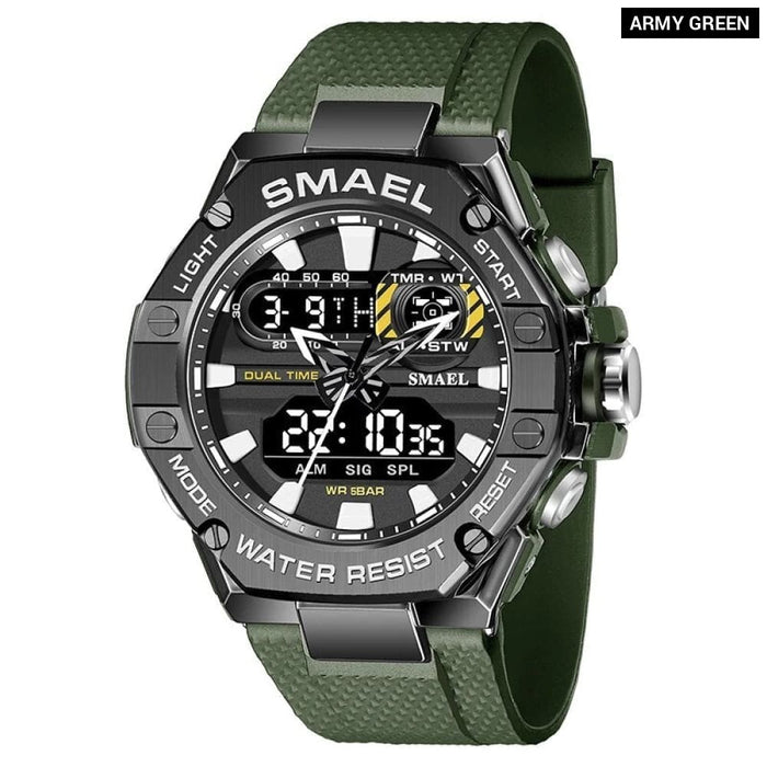 Sport Dual Time Watch for Men Led Light 8066 Military s