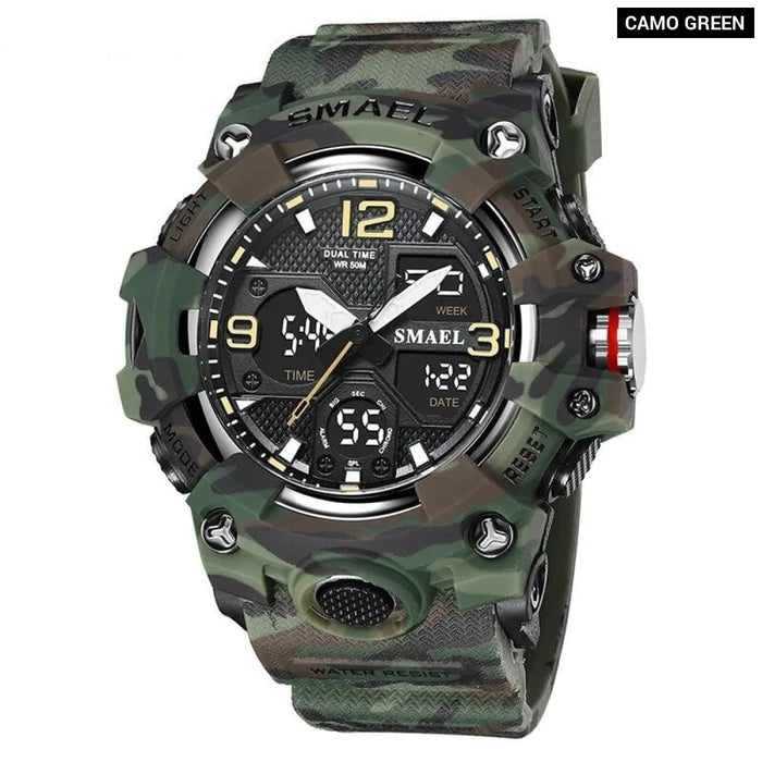 Men Sport Military Watch Camouflage Style 50m Waterproof
