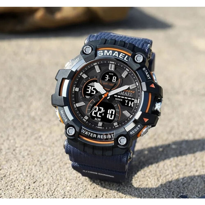 Sport Men Quartz Wrist Waterproof Dual Time Display