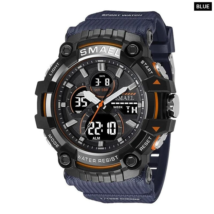 Sport Men Quartz Wrist Waterproof Dual Time Display