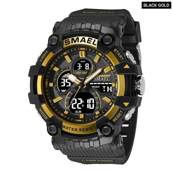 Sport Men Quartz Wrist Waterproof Dual Time Display