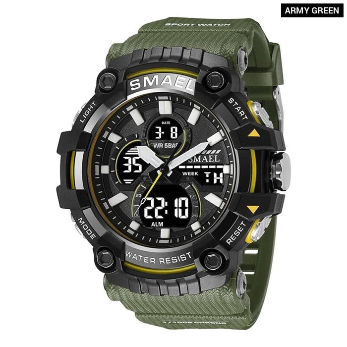 Sport Men Quartz Wrist Waterproof Dual Time Display