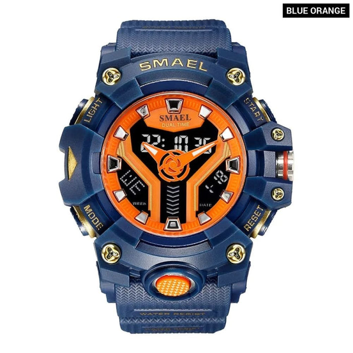 Sport Watch Dual Time for Men Shock Resistant Led Light