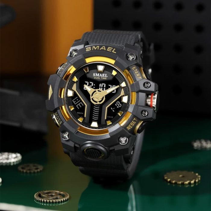 Sport Watch for Man Dual Time Men Shock Resistant Led Light