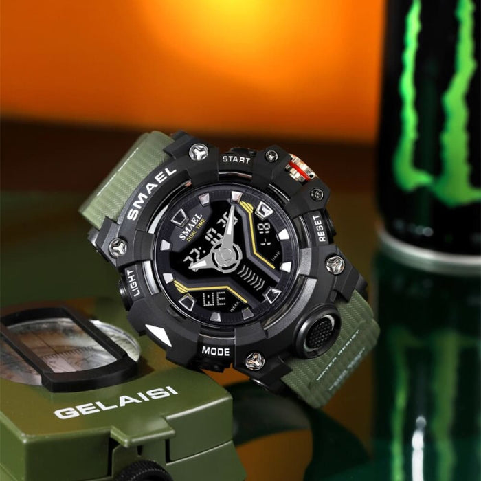 Sport Watch for Man Dual Time Men Shock Resistant Led Light