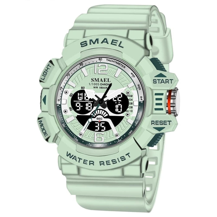 Sport Watch Men 50m Waterproof Wrist Dual Time Display