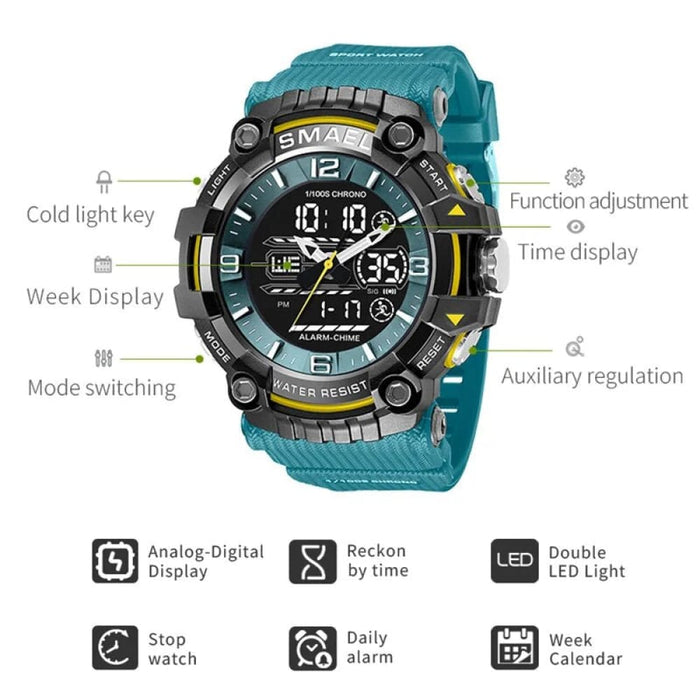 Sport for Men 50m Waterproof 8089 Original Wristwatch Quartz