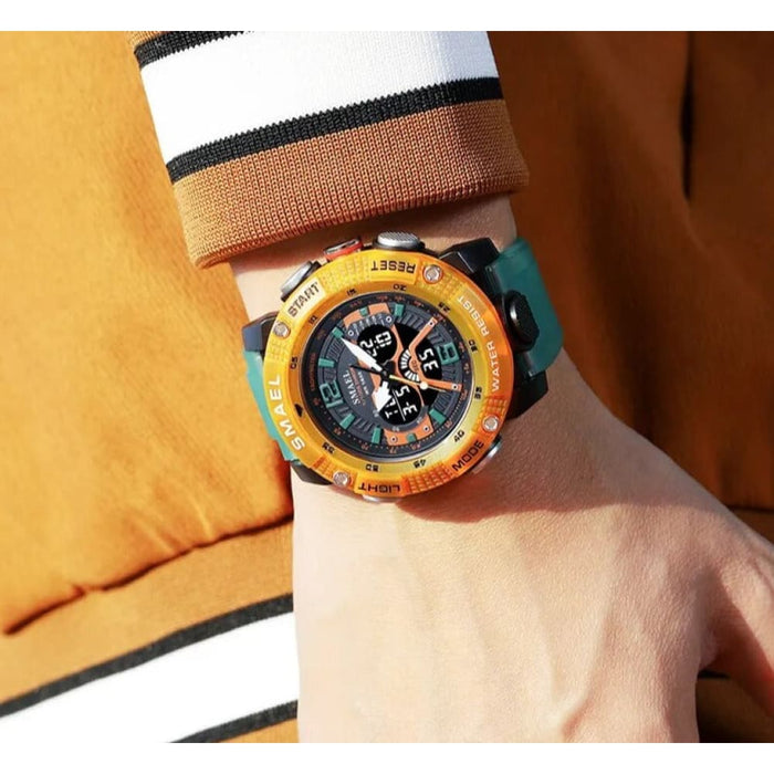 Men Sport Waterproof Digital Led Display Quartz Analog