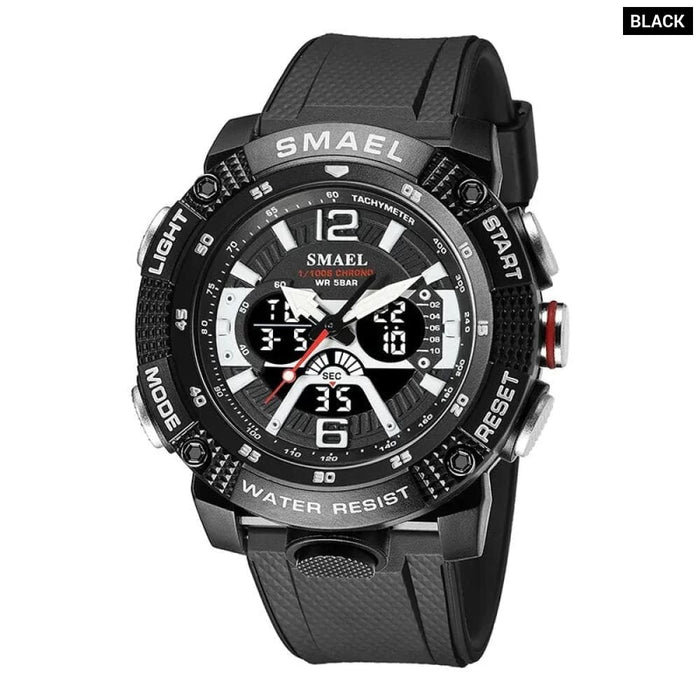 Men Sport Waterproof Digital Led Display Quartz Analog