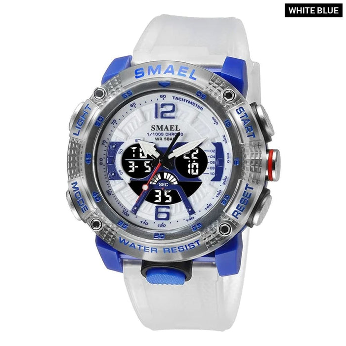 Men Sport Waterproof Digital Led Display Quartz Analog