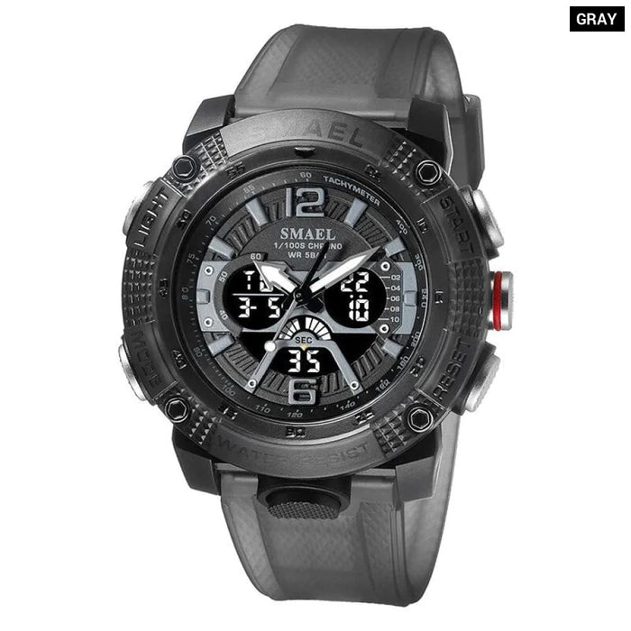 Men Sport Waterproof Digital Led Display Quartz Analog