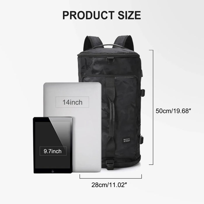 Sports Duffle Backpack with Shoe Compartment