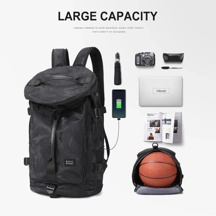 Sports Duffle Backpack with Shoe Compartment