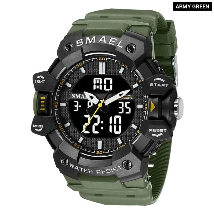 Men Sports Quartz Wrist 50m Waterproof Watch Week Display