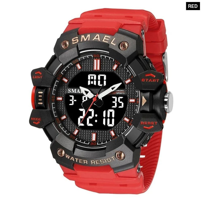Men Sports Quartz Wrist 50m Waterproof Watch Week Display