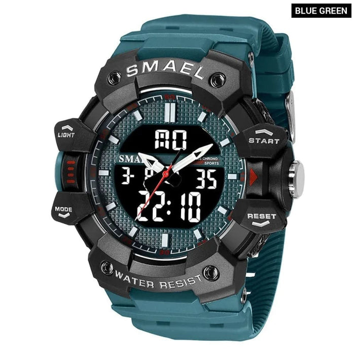 Men Sports Quartz Wrist 50m Waterproof Watch Week Display