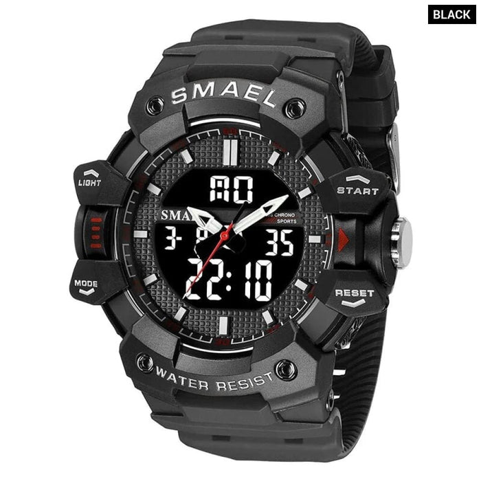 Men Sports Quartz Wrist 50m Waterproof Watch Week Display