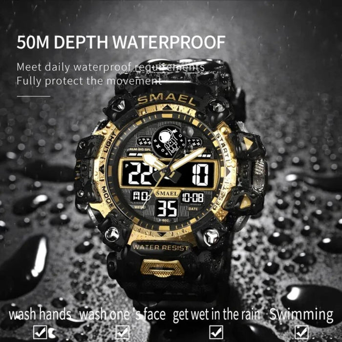 Men Sports 50m Waterproof Digital New Military Watch Army