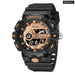 Men Sports 50m Waterproof Dual Time Digital Analog 8081