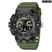 Men Sports 50m Waterproof Dual Time Digital Analog 8081