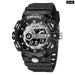 Men Sports 50m Waterproof Dual Time Digital Analog 8081