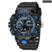 Men Sports 50m Waterproof Dual Time Digital Analog 8081