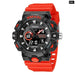 Men Sports 50m Waterproof Dual Time Digital Analog 8081