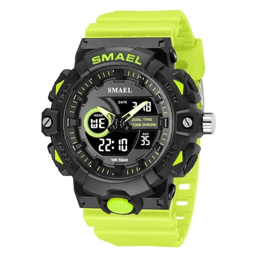 Men Sports 50m Waterproof Dual Time Digital Analog 8081