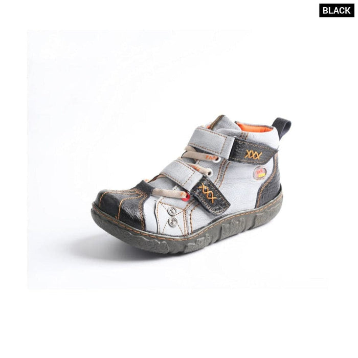 Spring And Autumn Wash Pu Leather Womens Ankle Boots