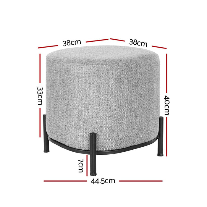 Goslash Picks Square Foot Stool Faux Linen Fabric Ottoman