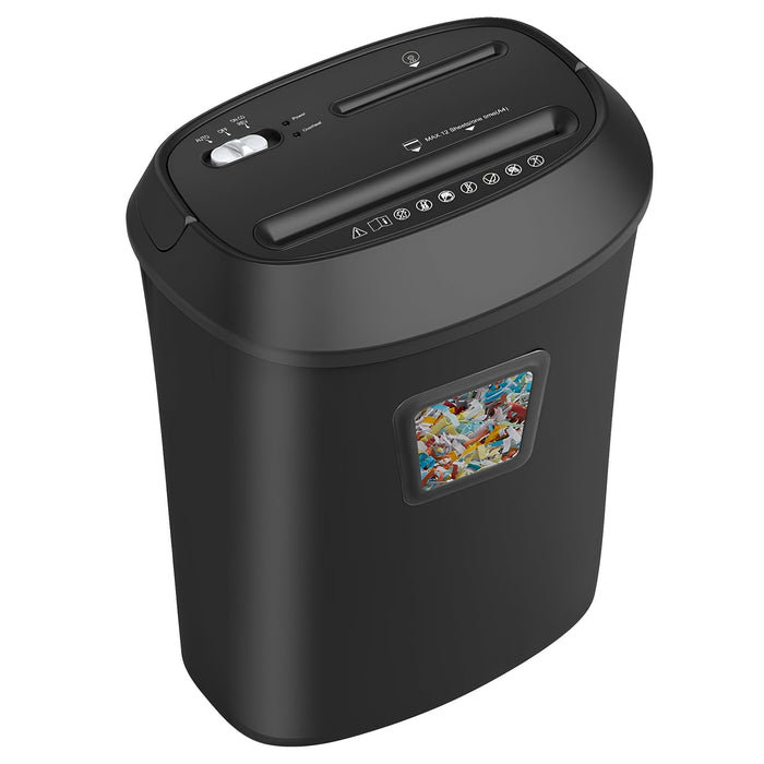 25L 12-Sheet Paper Shredder Electric Cross-Cut Home & Office Cutter