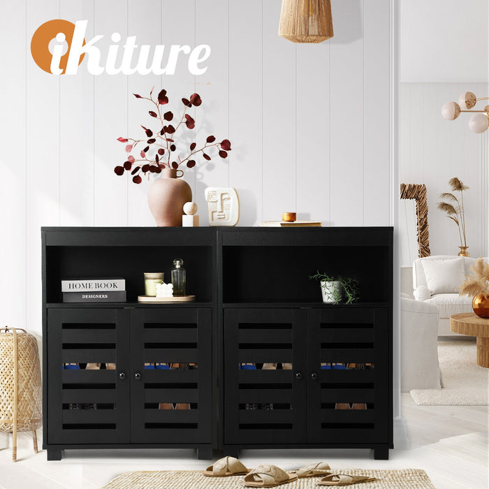 Buffet Sideboard Shoe Storage Cabinet Slatted Doors Cupboard Hallway