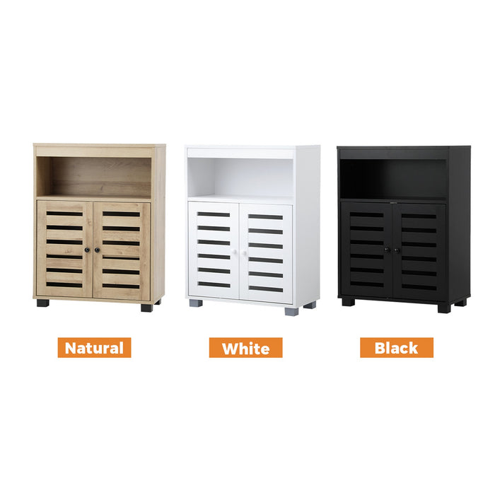 Buffet Sideboard Shoe Storage Cabinet Slatted Doors Cupboard Hallway