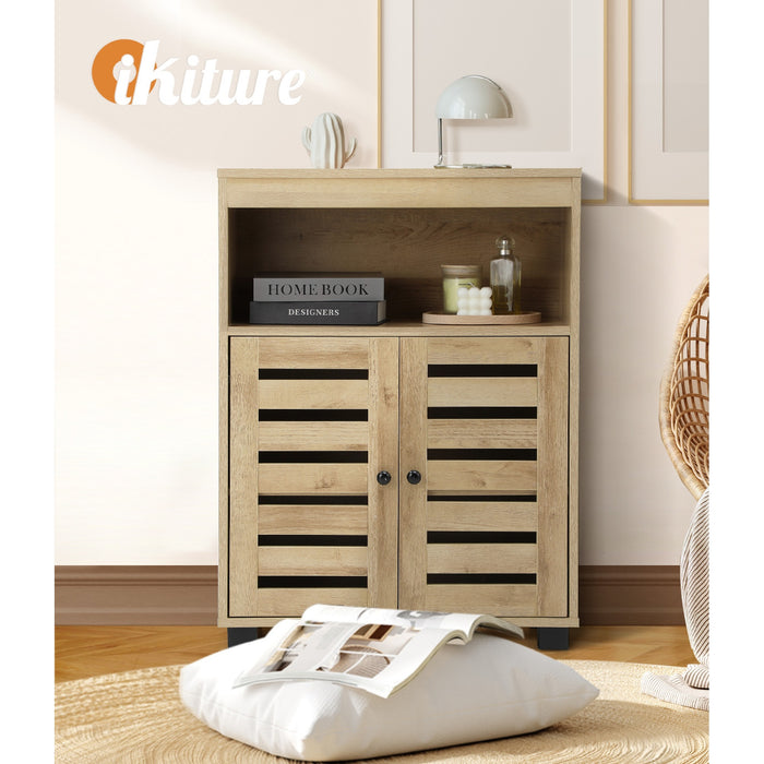 Buffet Sideboard Shoe Storage Cabinet Slatted Doors Cupboard Hallway