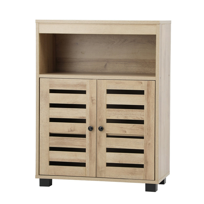 Buffet Sideboard Shoe Storage Cabinet Slatted Doors Cupboard Hallway