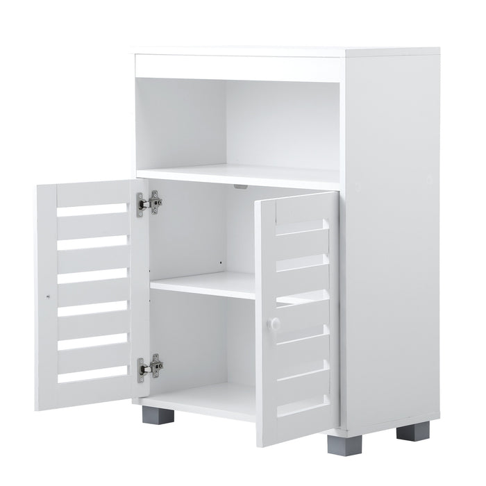 Shoe Rack Shoes Storage Cabinet Organiser Shelf 2 Doors White Set Of 2