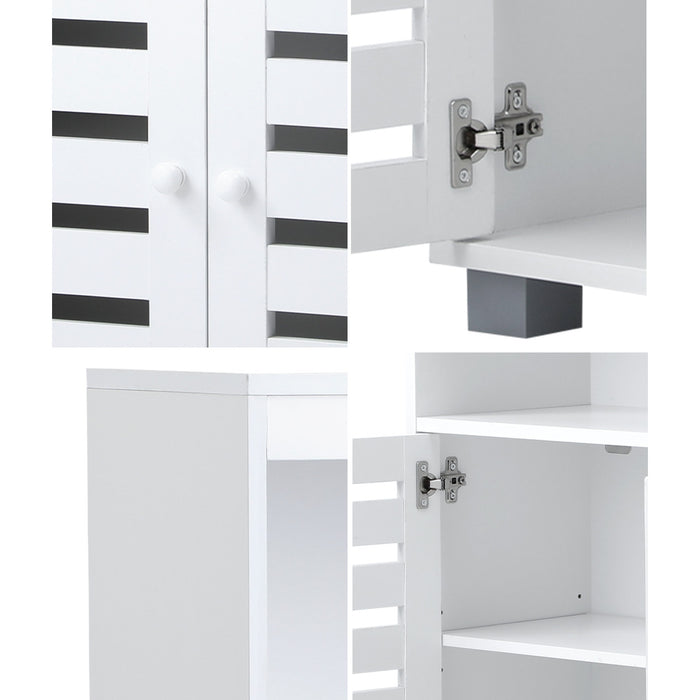 Buffet Sideboard Shoe Storage Cabinet Slatted Doors Cupboard Hallway