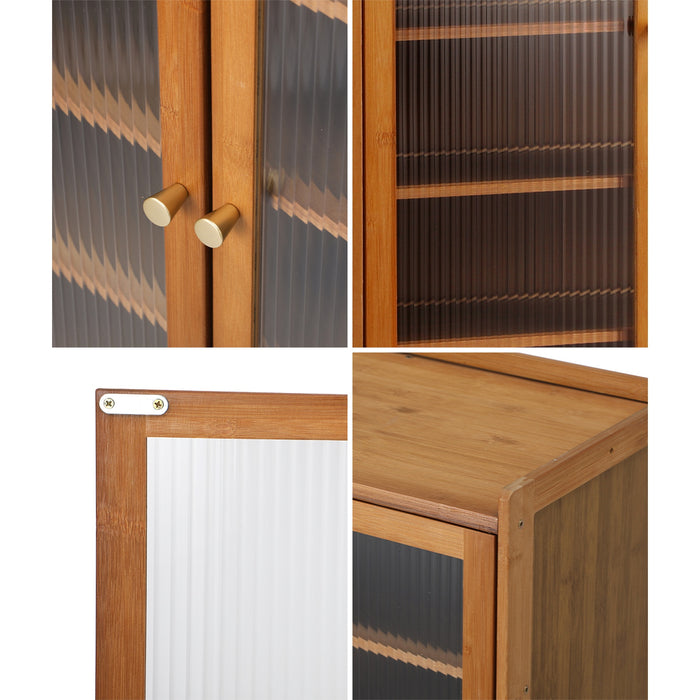 Shoe Cabinet Shoes Storage Rack Organiser 3 Doors Shelf Brown