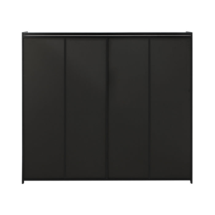 Shoe Cabinet Shoes Storage Rack Organiser 4 Doors Shelf Black