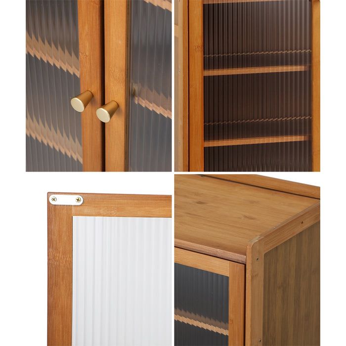 Shoe Cabinet Shoes Storage Rack Organiser 4 Doors Shelf Brown