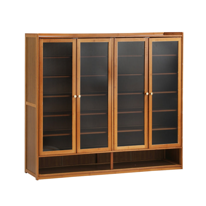 Shoe Cabinet Shoes Storage Rack Organiser 4 Doors Shelf Brown