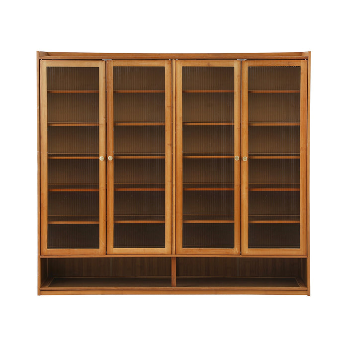 Shoe Cabinet Shoes Storage Rack Organiser 4 Doors Shelf Brown