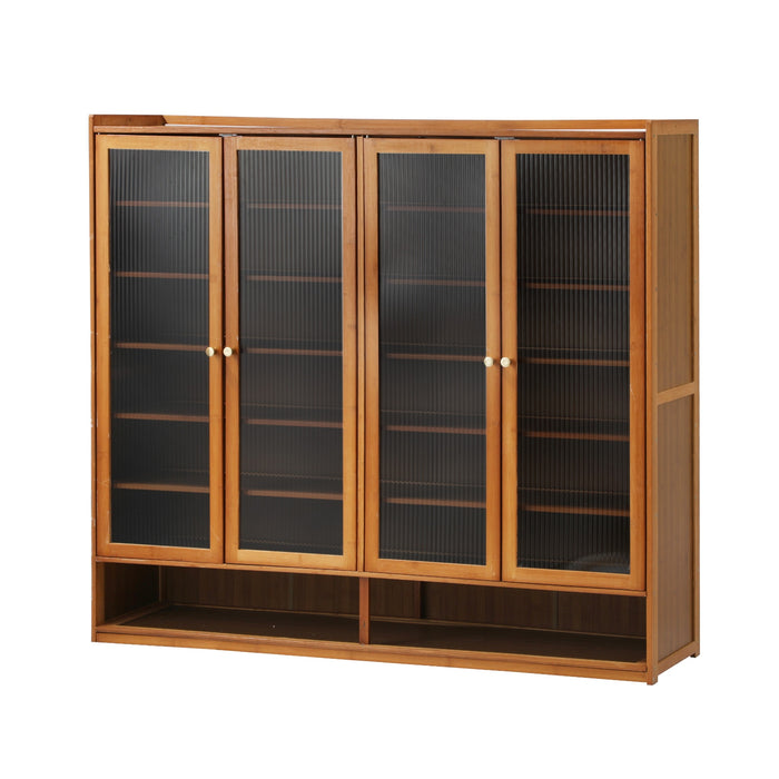 Shoe Cabinet Shoes Storage Rack Organiser 4 Doors Shelf Brown