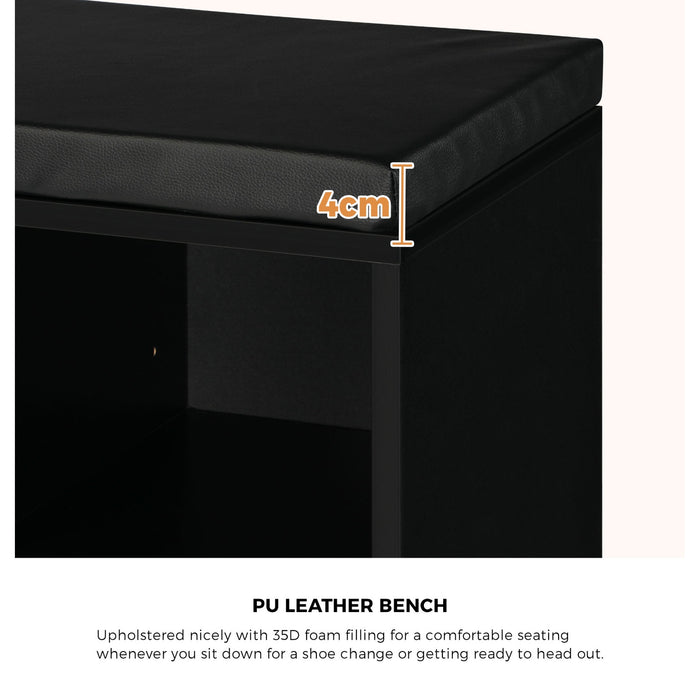 Shoe Cabinet Bench Shoe Storage Rack Pu Padded Seat Organiser Cupboard