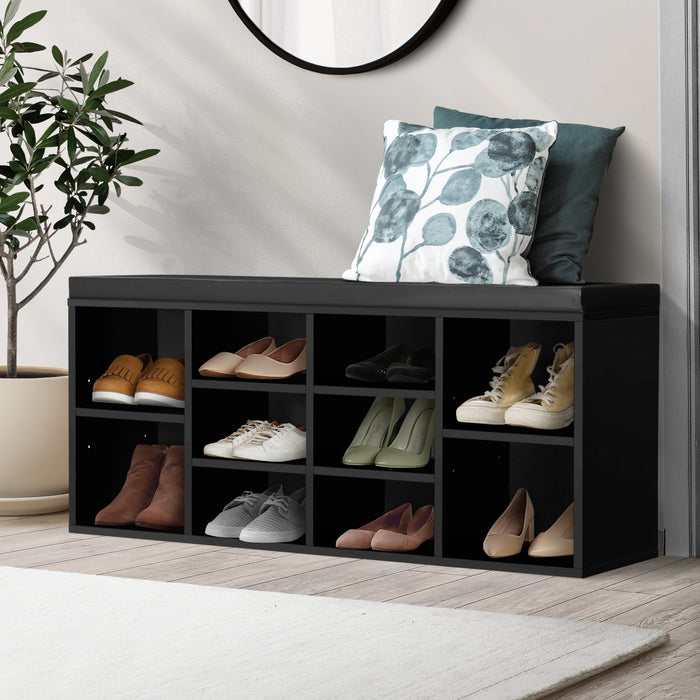 Shoe Cabinet Bench Shoe Storage Rack Pu Padded Seat Organiser Cupboard
