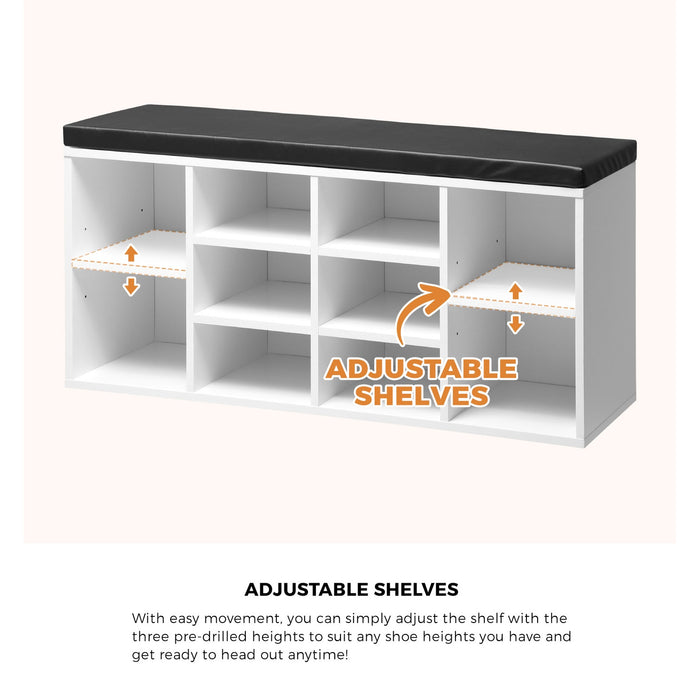 Shoe Cabinet Bench Shoe Storage Rack Pu Padded Seat Organiser Cupboard