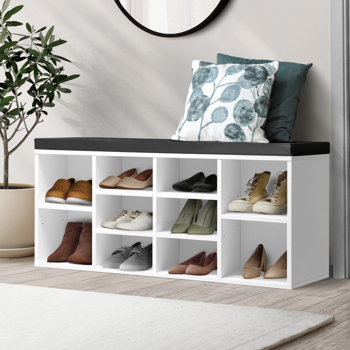 Shoe Cabinet Bench Shoe Storage Rack Pu Padded Seat Organiser Cupboard