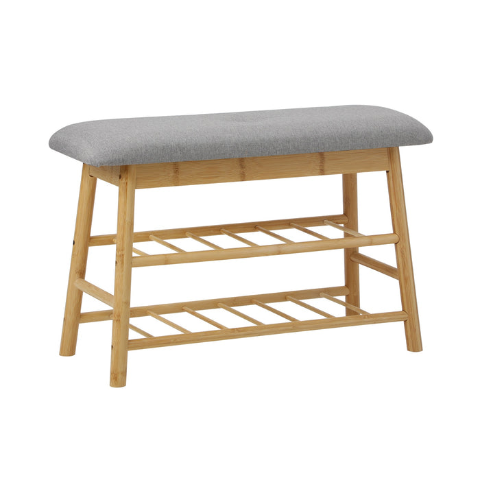 Shoe Storage Bench Bamboo Shoes Rack Cabinet Shelf Organiser Stool 70Cm
